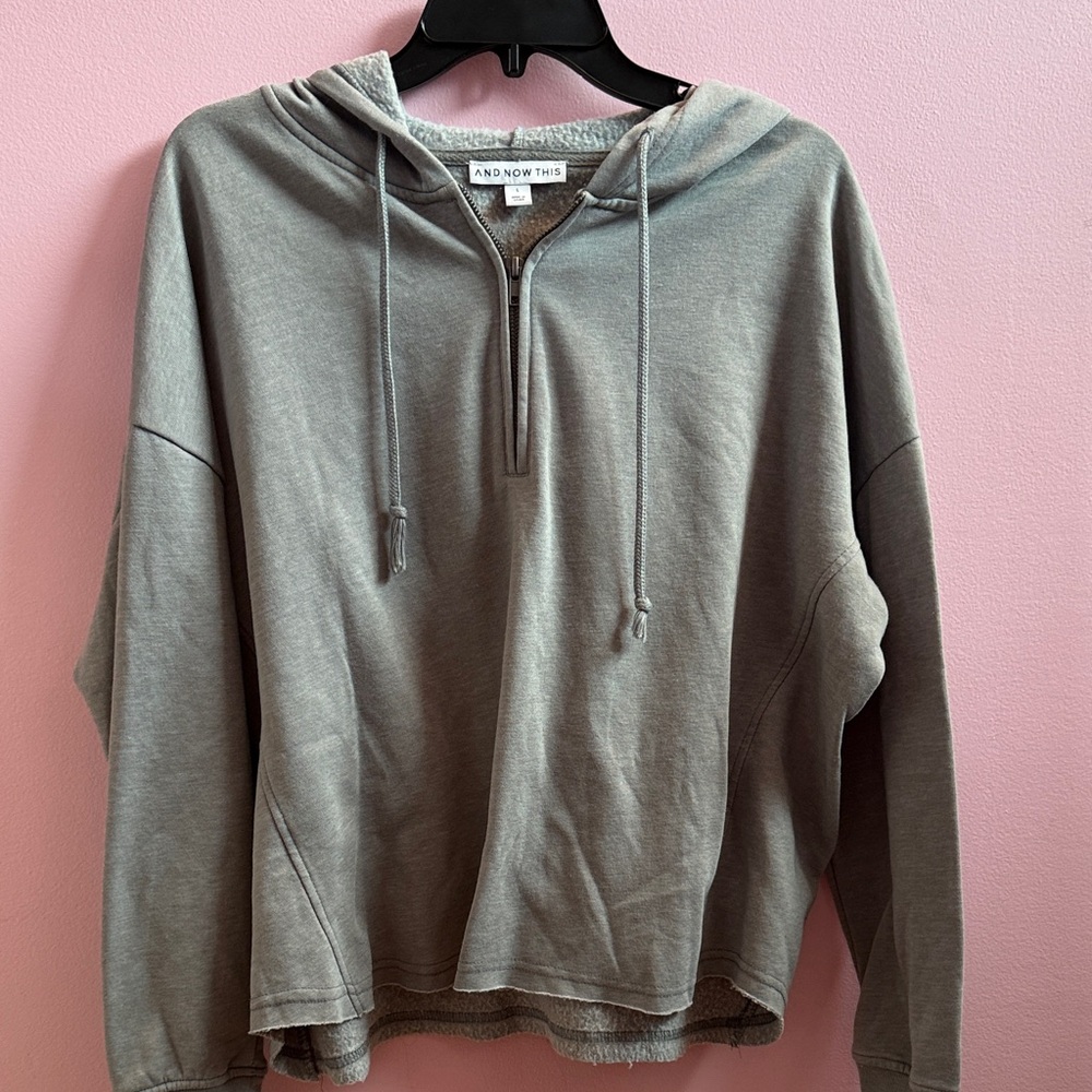 Women's Gray Quarter Zip Hoodie